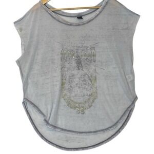 Nollie Thrashed Band T-Shirt Womens M Burn Out Paper Thin Retro Faded Cut Grunge